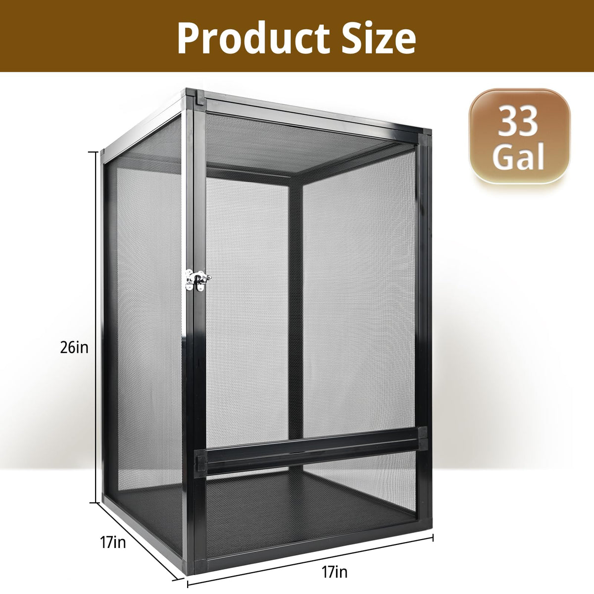 33 Gallon Open-Air Mesh Reptile Terrarium Cage Z566487