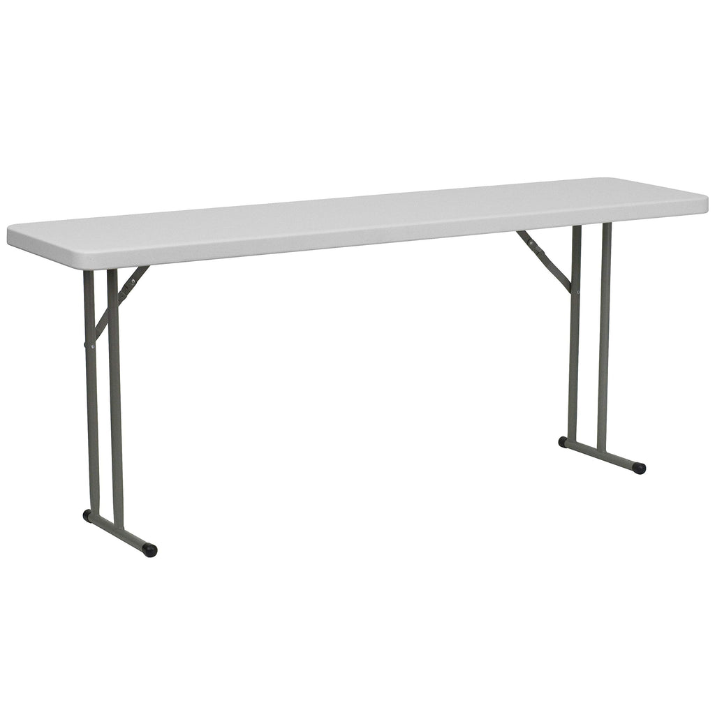 10 Pack 6-Foot Granite White Plastic Folding Training Table V64501