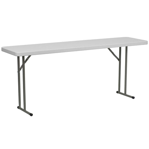 10 Pack 6-Foot Granite White Plastic Folding Training Table V64501