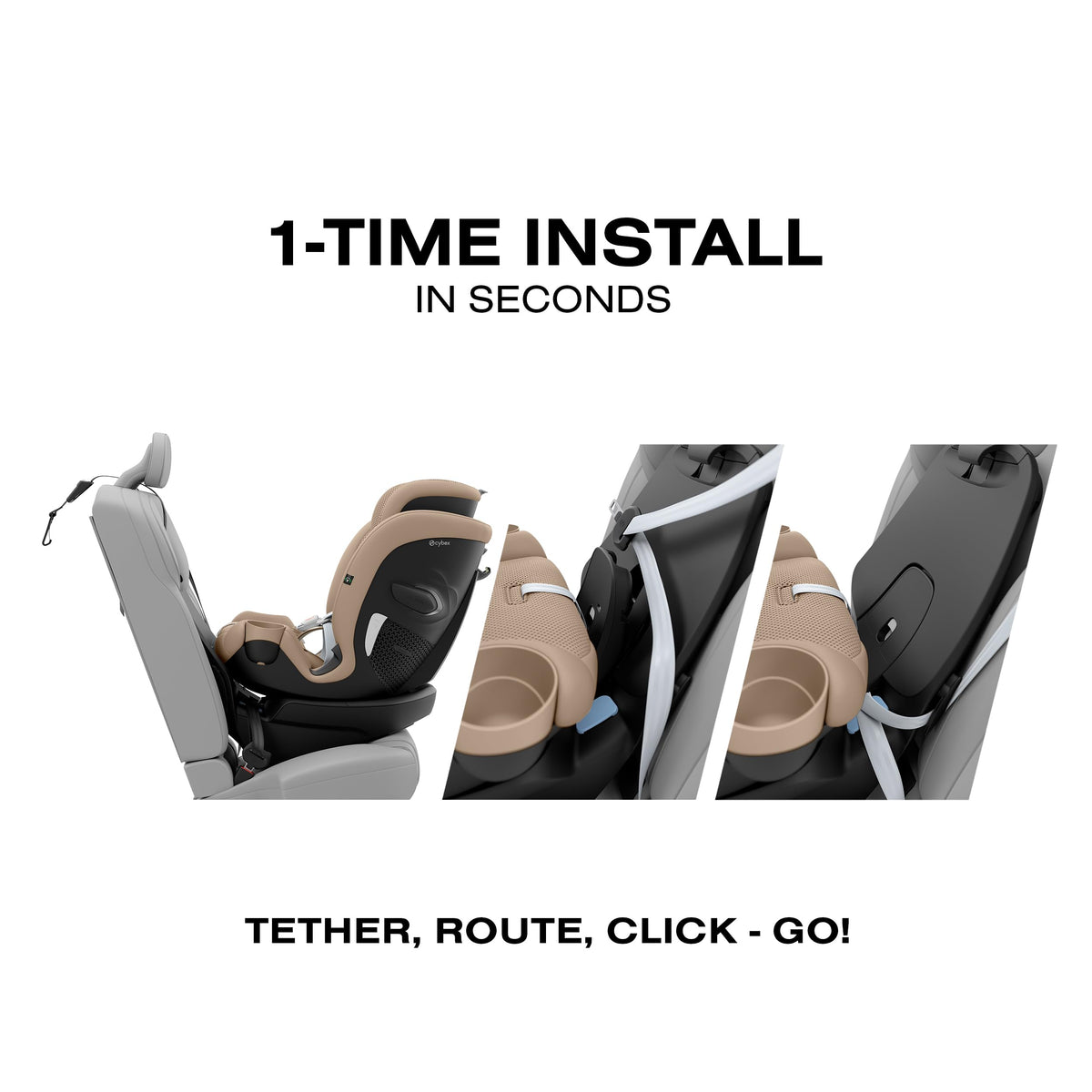 Rotating All-in-One Convertible Car Seat, Almond Beige K77795
