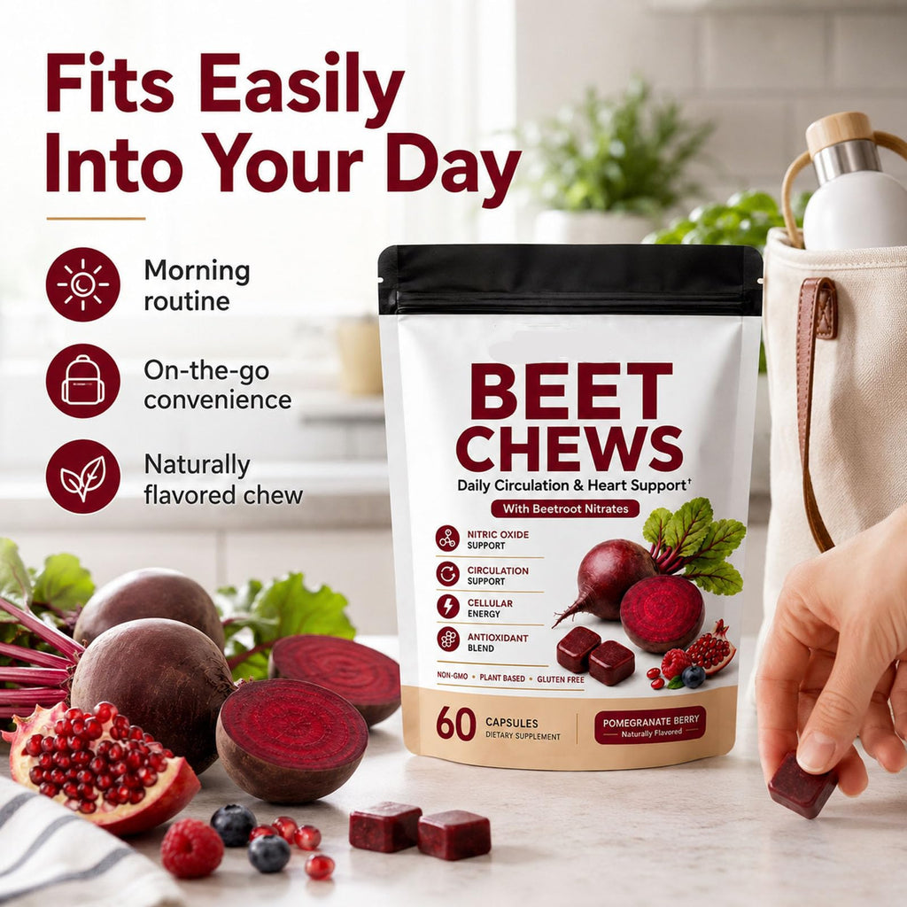 Beet Root Gummies with L-CoQ10 & Grape Seed, Berry Flavor, 60 Chew M23113