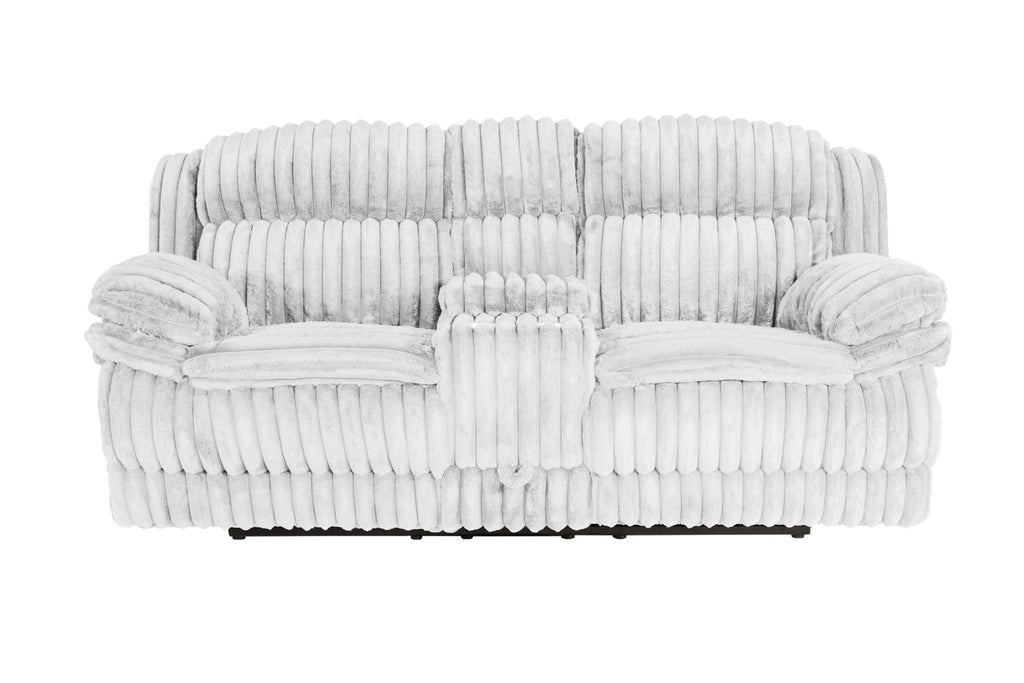 Light Gray Corduroy Manual Motion Loveseat T131480
