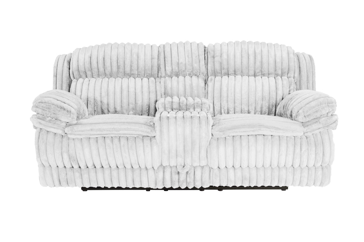 Light Gray Corduroy Manual Motion Loveseat T131480