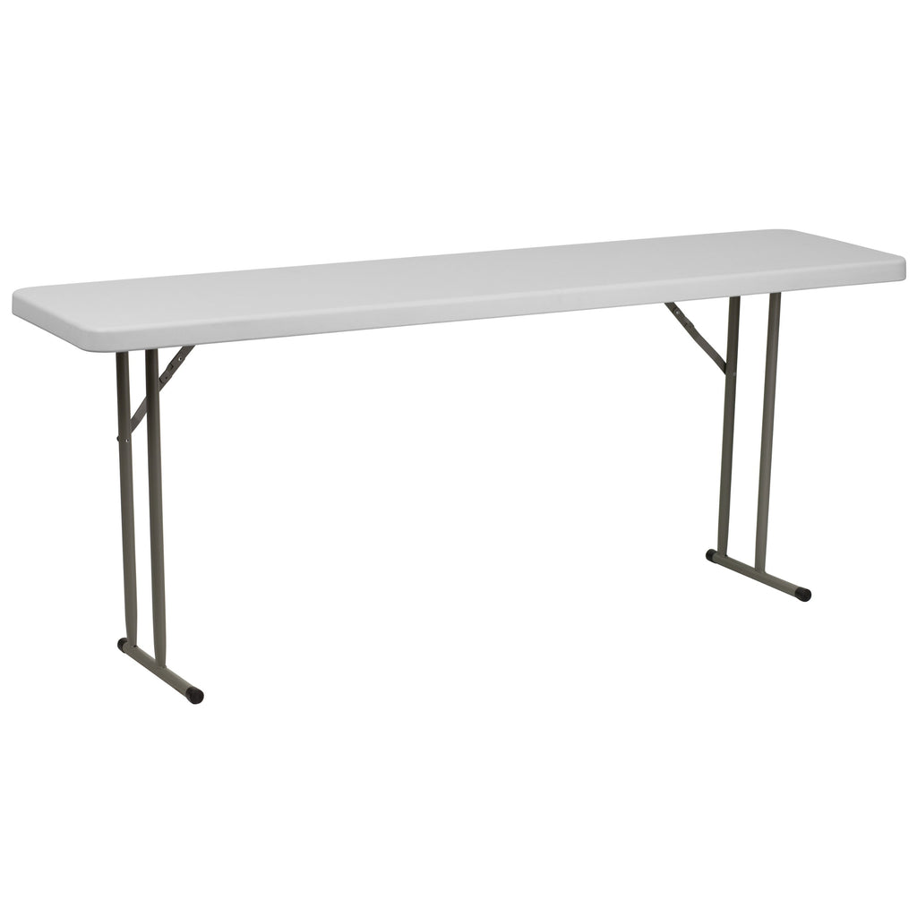 6 Pack 6-Foot Granite White Plastic Folding Training Table C495528