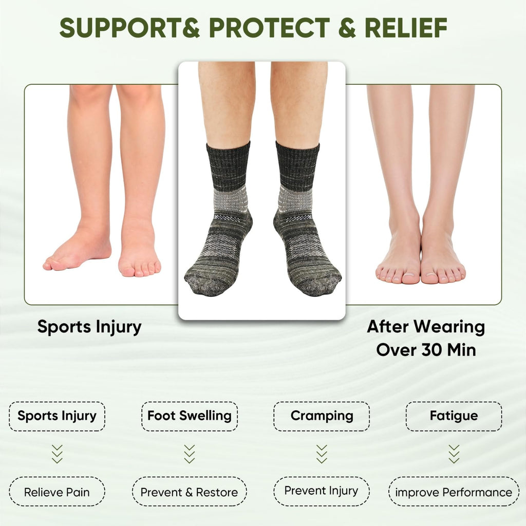 Compression Ankle Support Crew Socks 3 Pairs A239