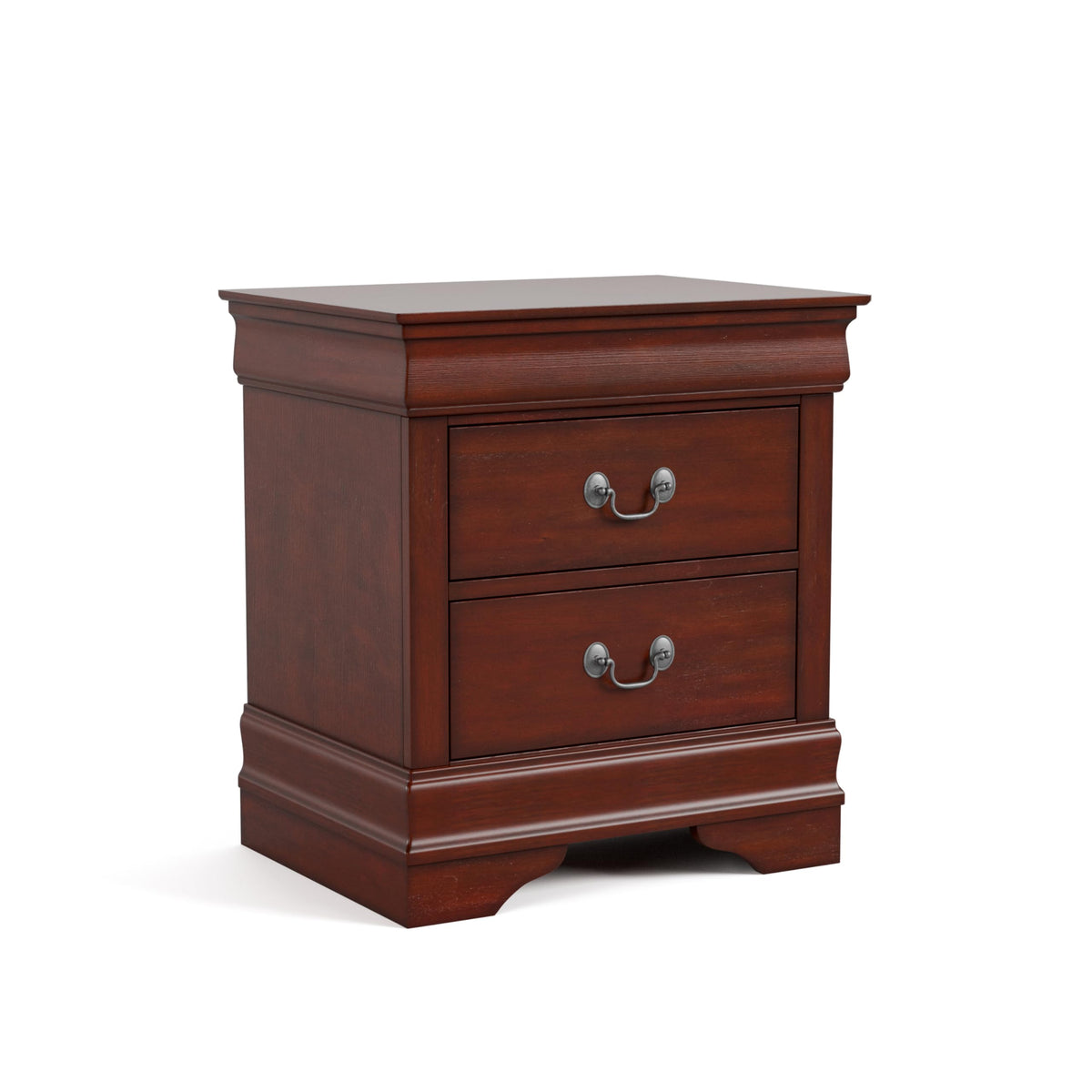 Solid Wood Nightstand with Drawers and Antique Nickle Handles S766