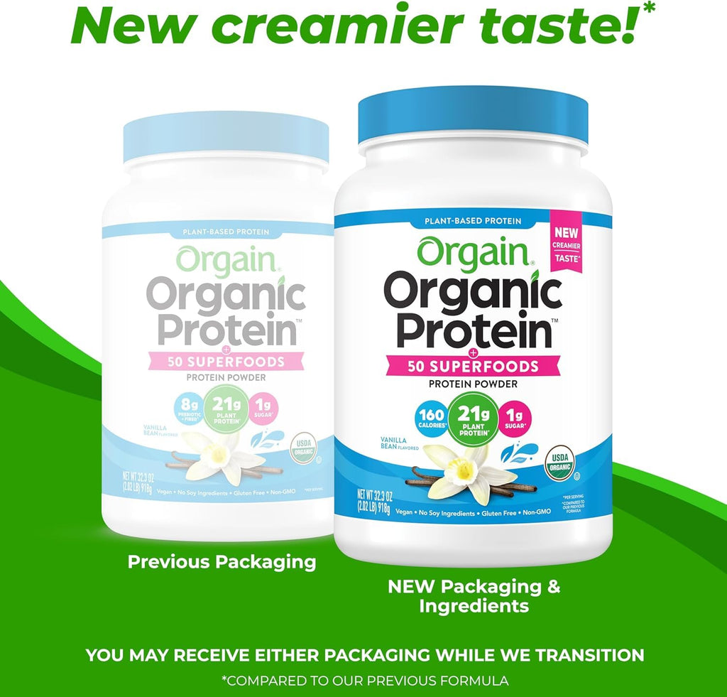 Organic Vegan Protein + 50 Superfoods Powder, 21g Plant Based Protein, 2.02 lb G8519
