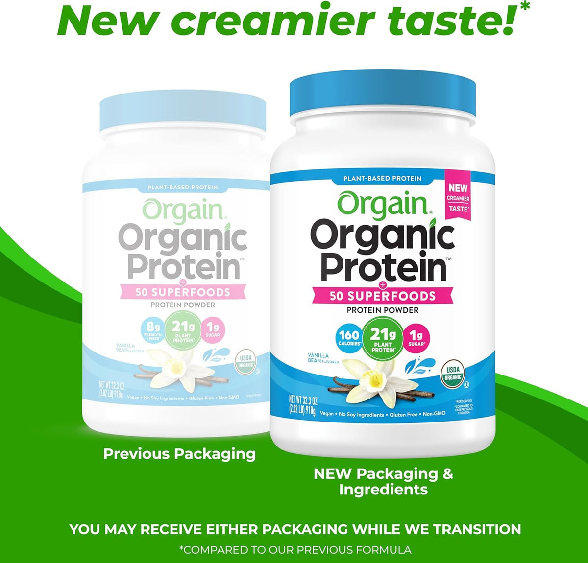 Organic Vegan Protein + 50 Superfoods Powder, 21g Plant Based Protein, 2.02 lb G8519