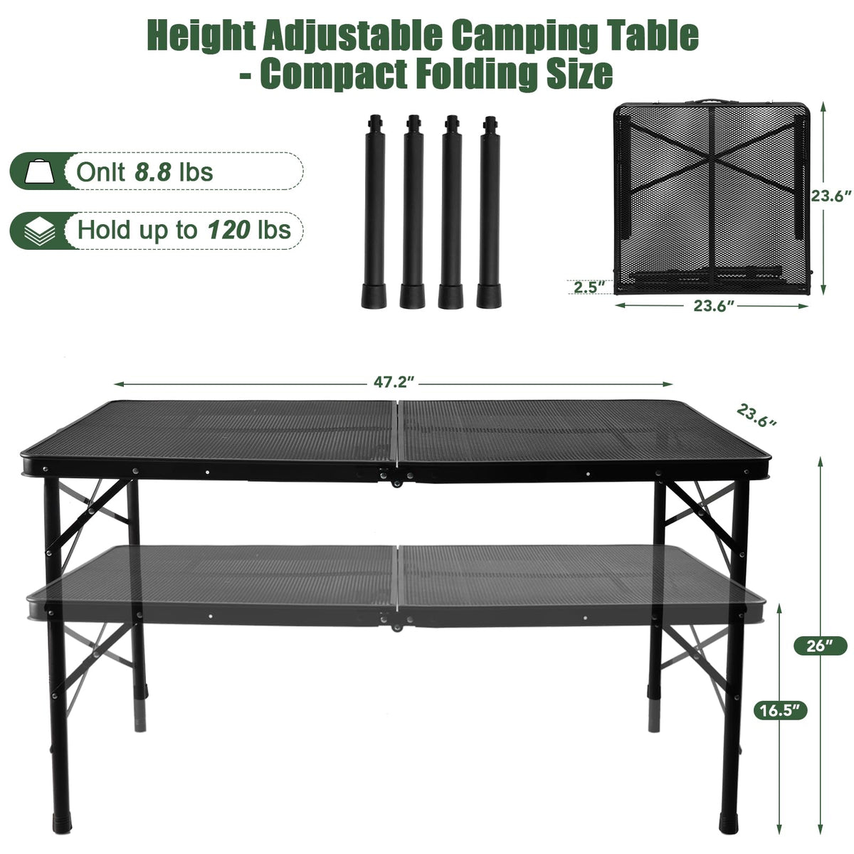 4Ft Metal Folding Camping Table C63763