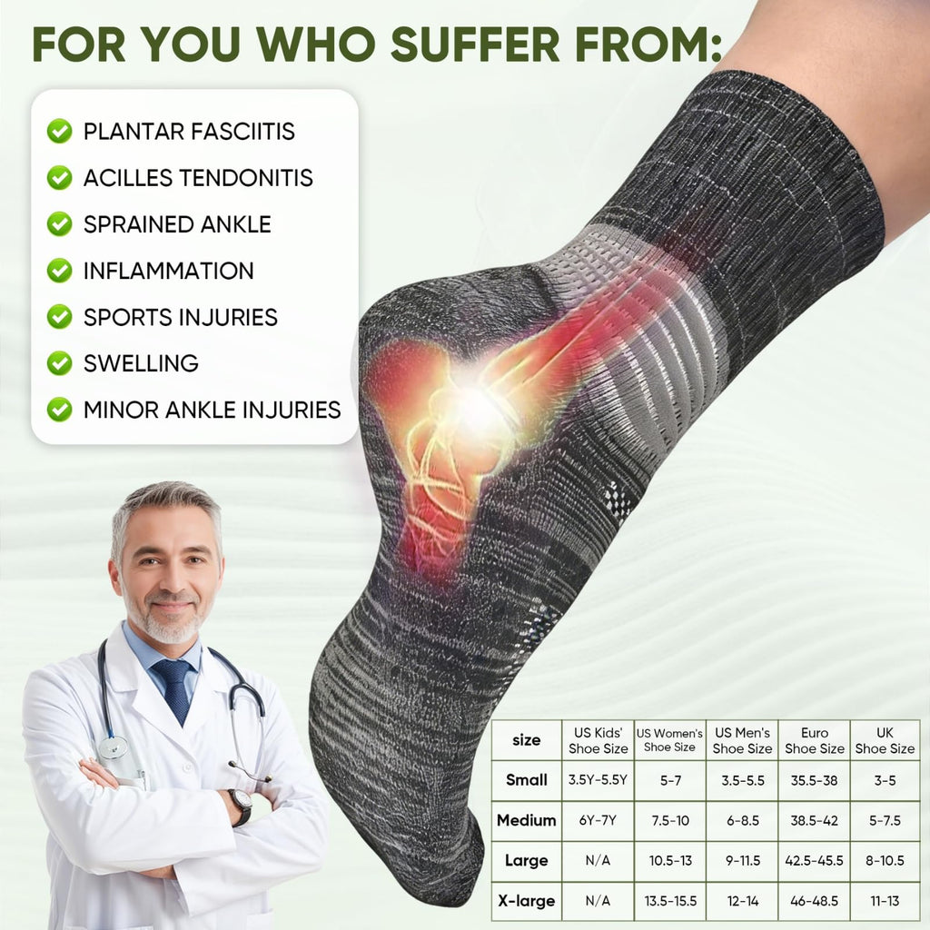 Compression Ankle Support Crew Socks 3 Pairs A239