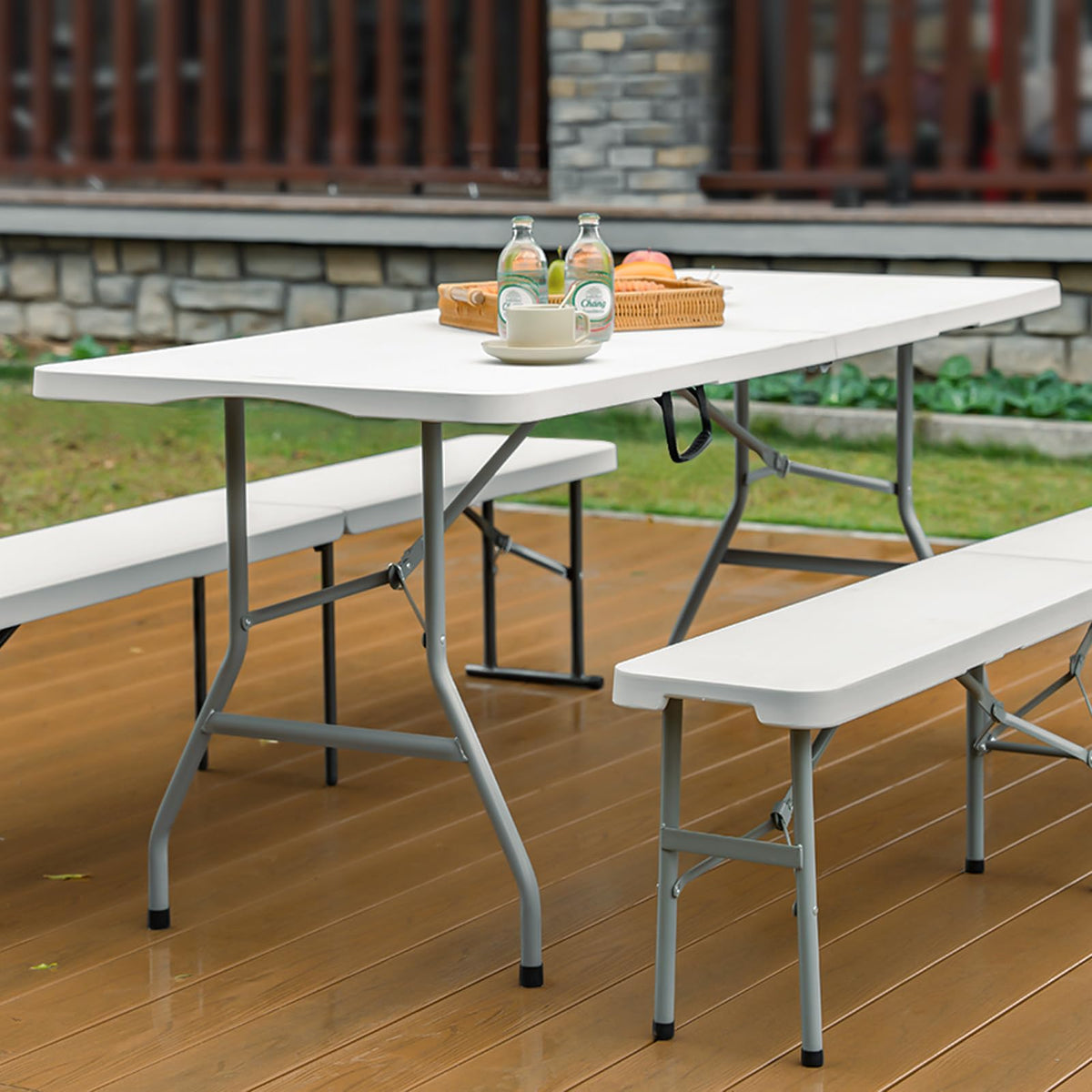 6ft White Folding Table D7869