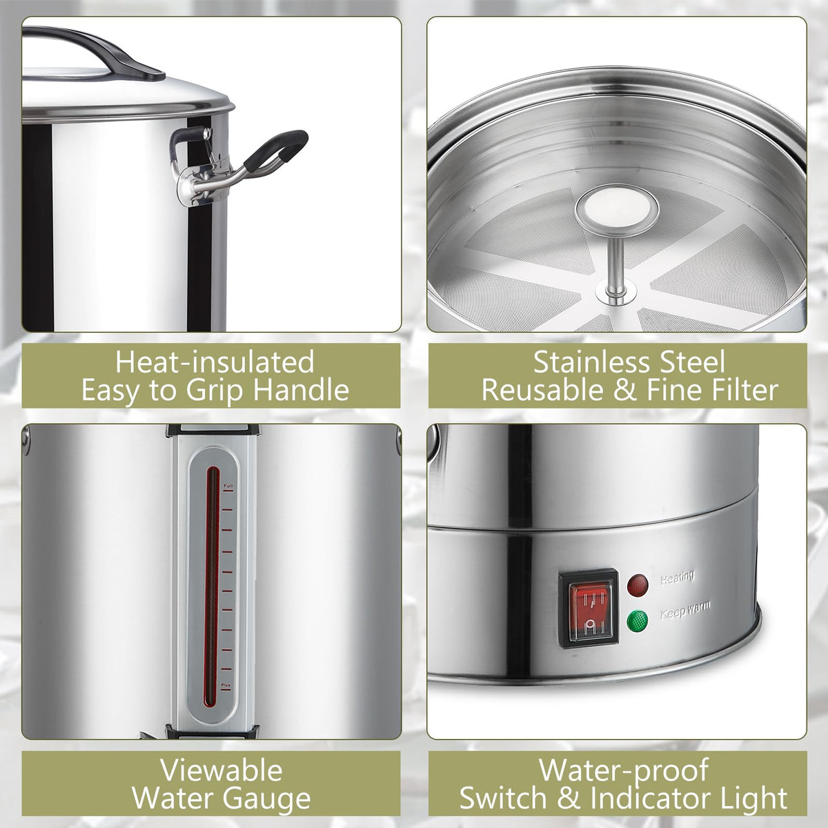 24L Stainless Steel Commercial Coffee Urn S92309