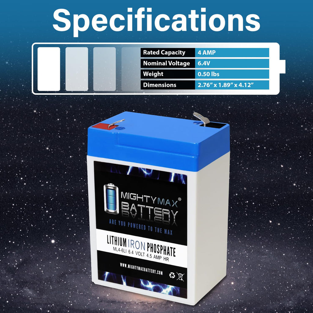 6V 4.5AH Lithium Replacement Battery U375310