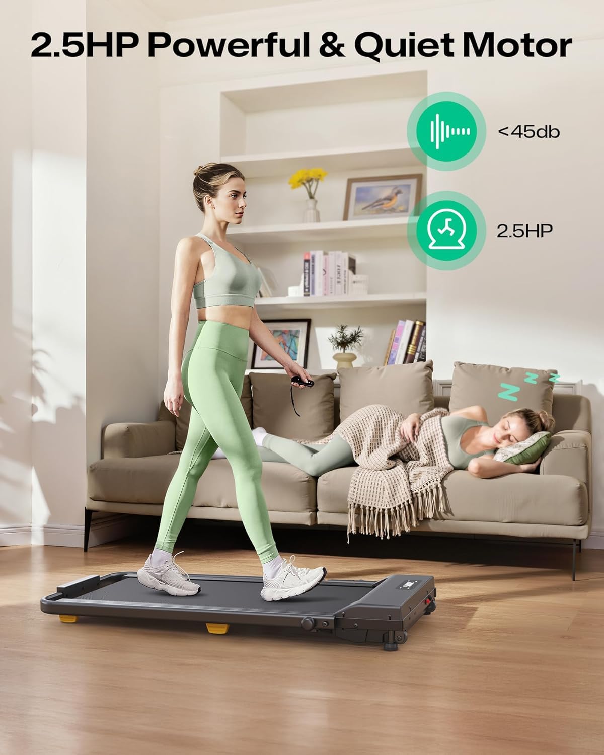 Manual Incline 2.5HP Portable Walking Treadmill R2055
