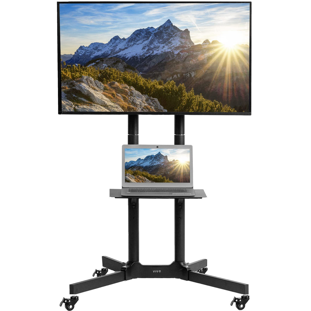 Black Mobile TV Cart for 32 to 83 inch Screens P150208