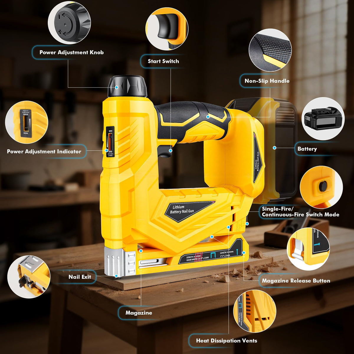 18 Gauge Cordless Brad Nailer and Narrow Crown Stapler W5222