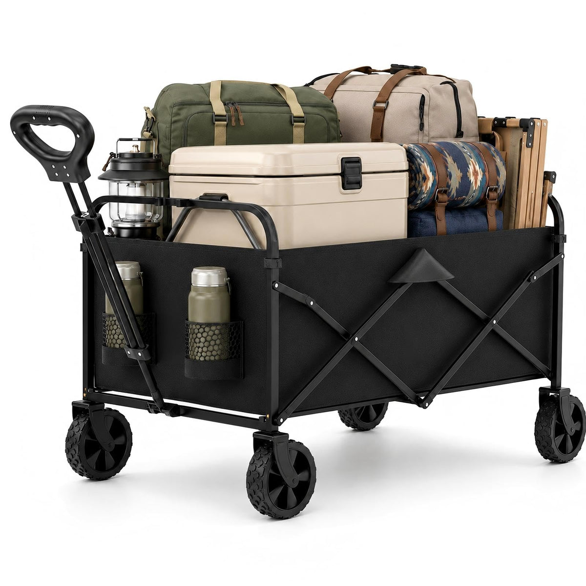 Foldable Wagon Cart with All Terrain Wheels J166