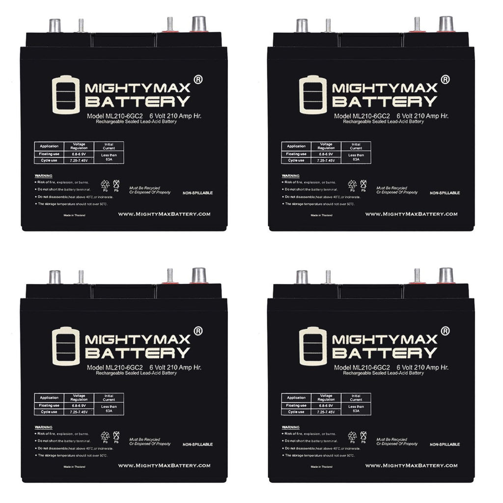 6V 210AH Dual Terminal SLA Replacement Battery 4 Pack N660672