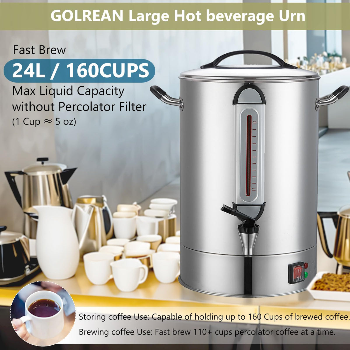 24L Stainless Steel Commercial Coffee Urn S92309