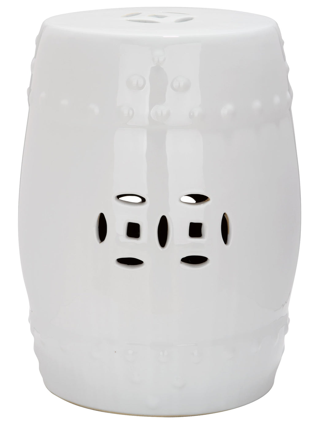 White Ceramic Garden Stool Q114120