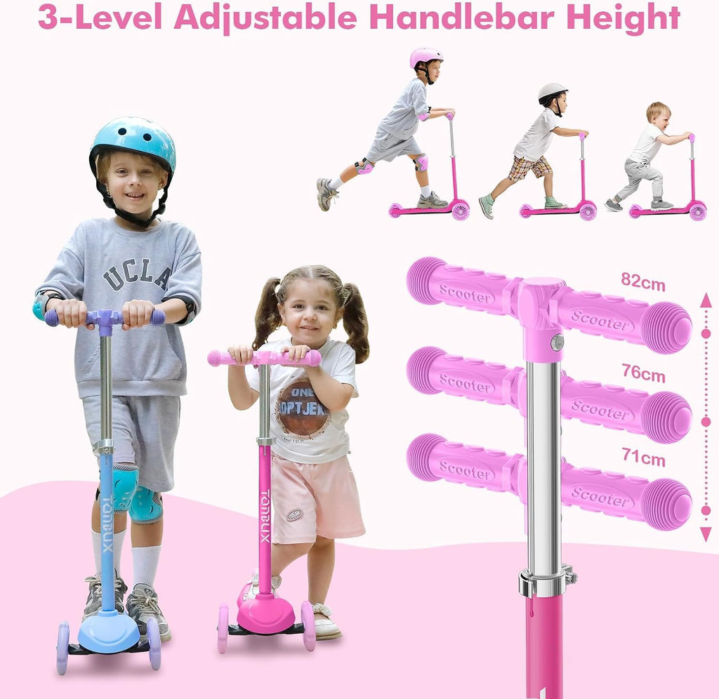 Kids 3-Wheel Scooter with Light-Up Deck and Wheels W549283