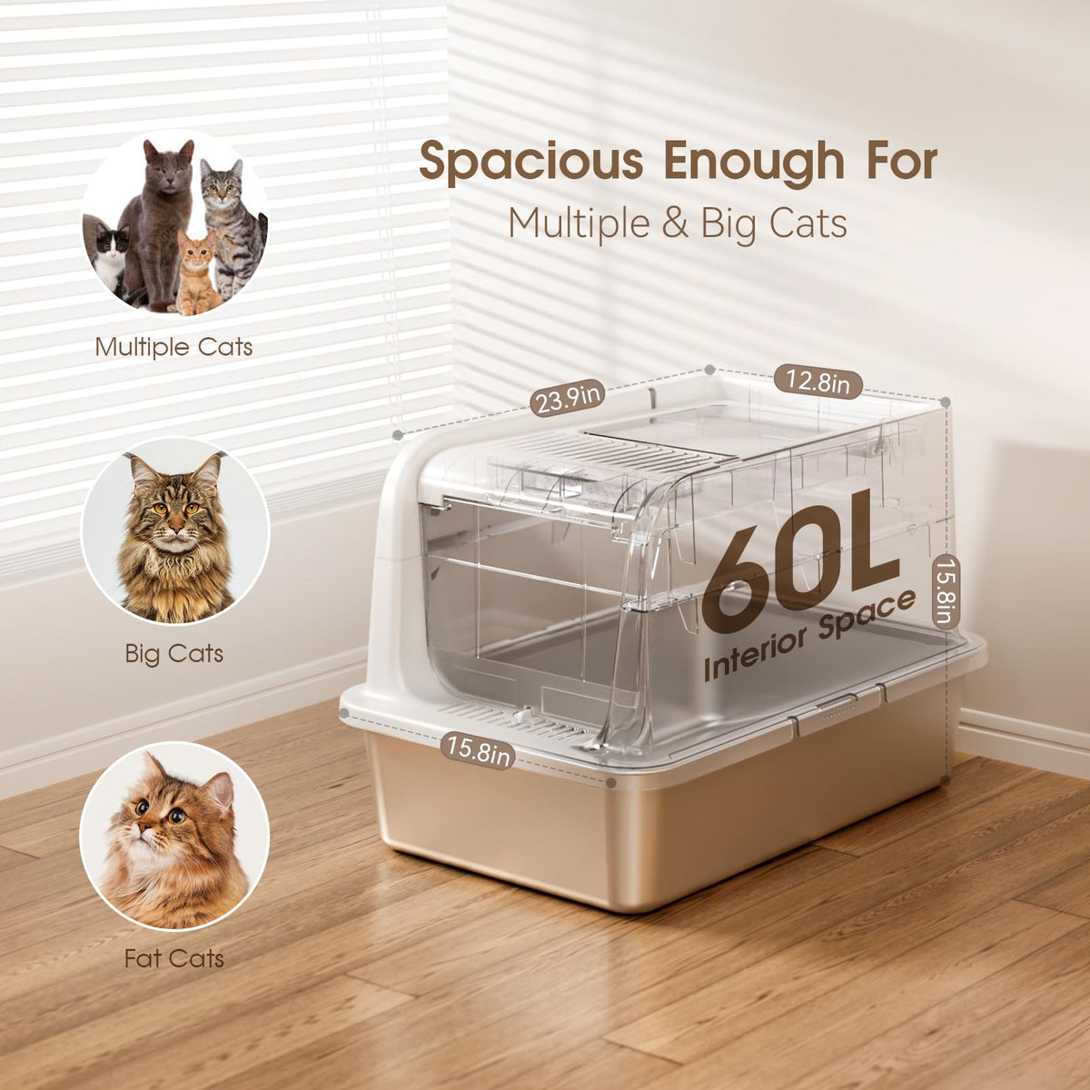 XL Stainless Steel Cat Litter Box with Lid R123660