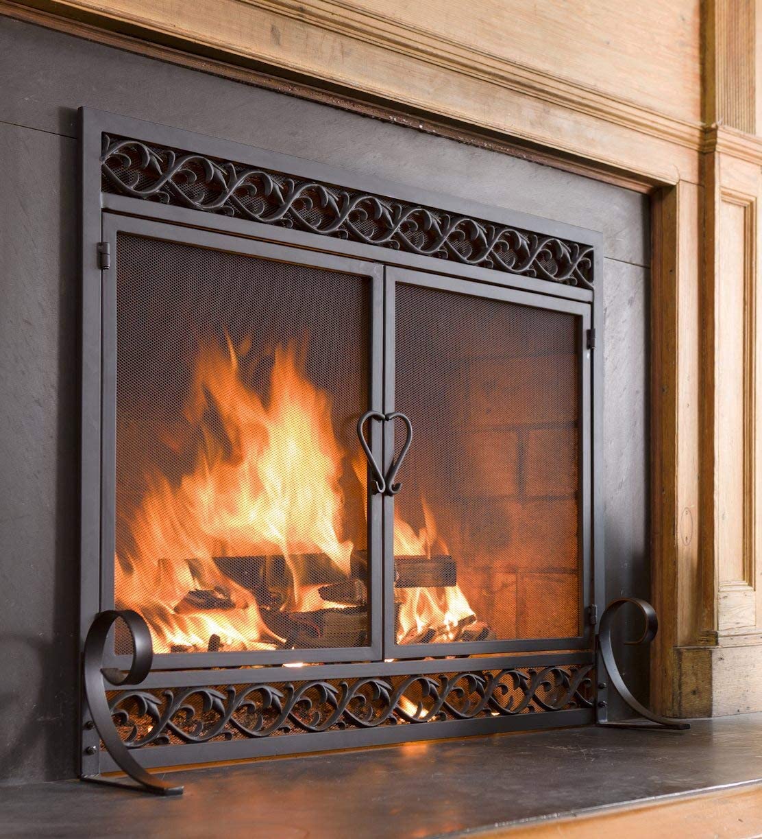 Black Metal Fireplace Screen A289