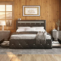 Full Upholstered Bed Frame with 4 Storage Drawers & Headboard F623