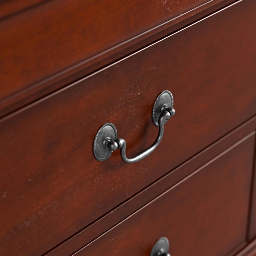 Solid Wood Nightstand with Drawers and Antique Nickle Handles S766