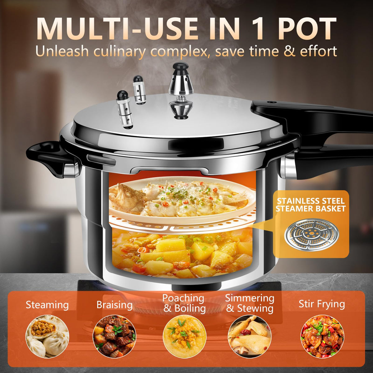 4.23 Quart Aluminum Stovetop Pressure Cooker J826