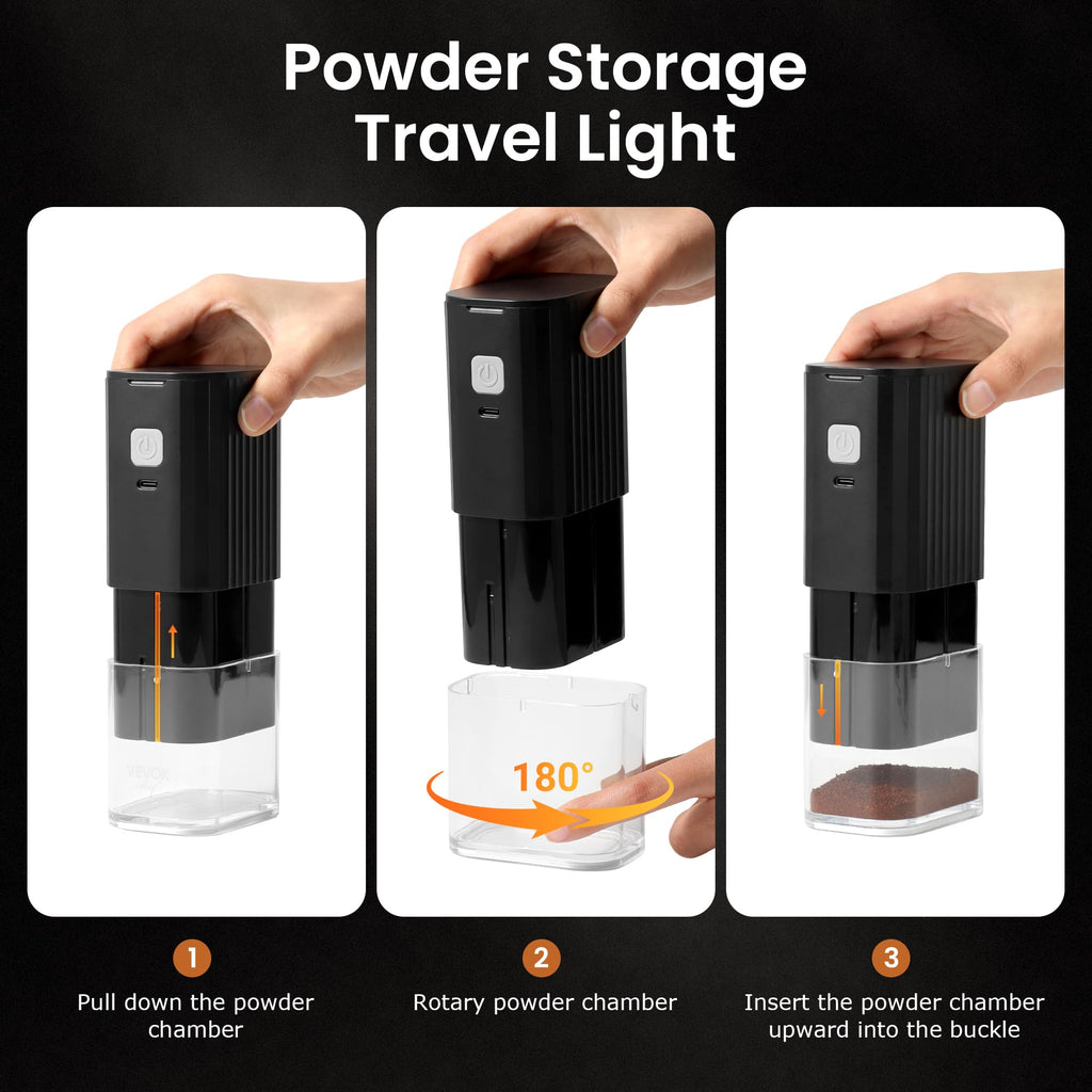 Portable Electric Coffee Grinder Adjustable Stainless Steel Burr T551