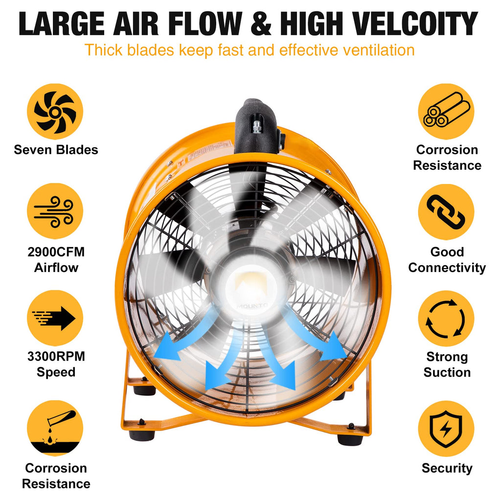 12-Inch Heavy Duty Cylinder Axial Fan with 25-Foot Vinyl Hose P268