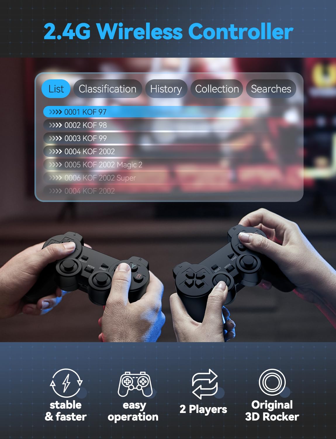 4K HDMI-Compatible Retro Gaming Console with 2.4G Wireless Controllers E280