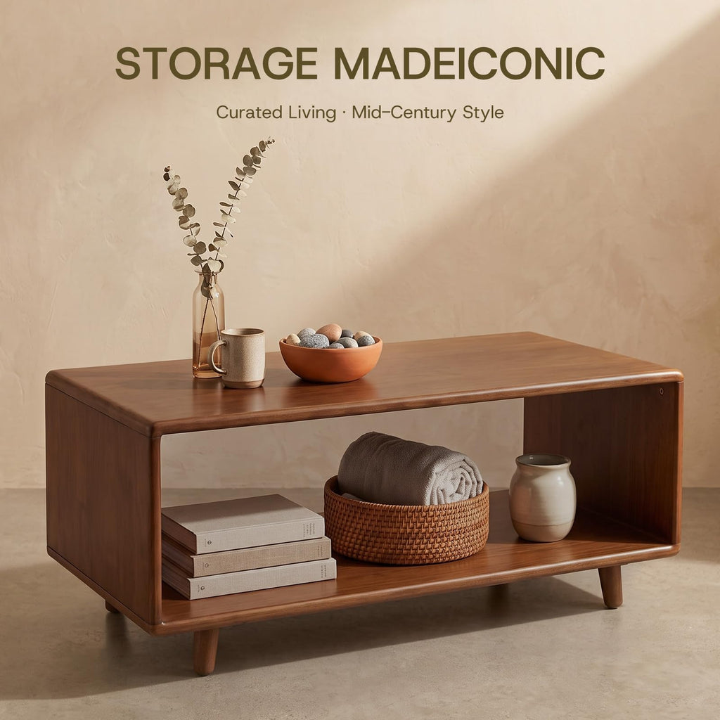 39" Rectangular Solid Wood Coffee Table Y39774