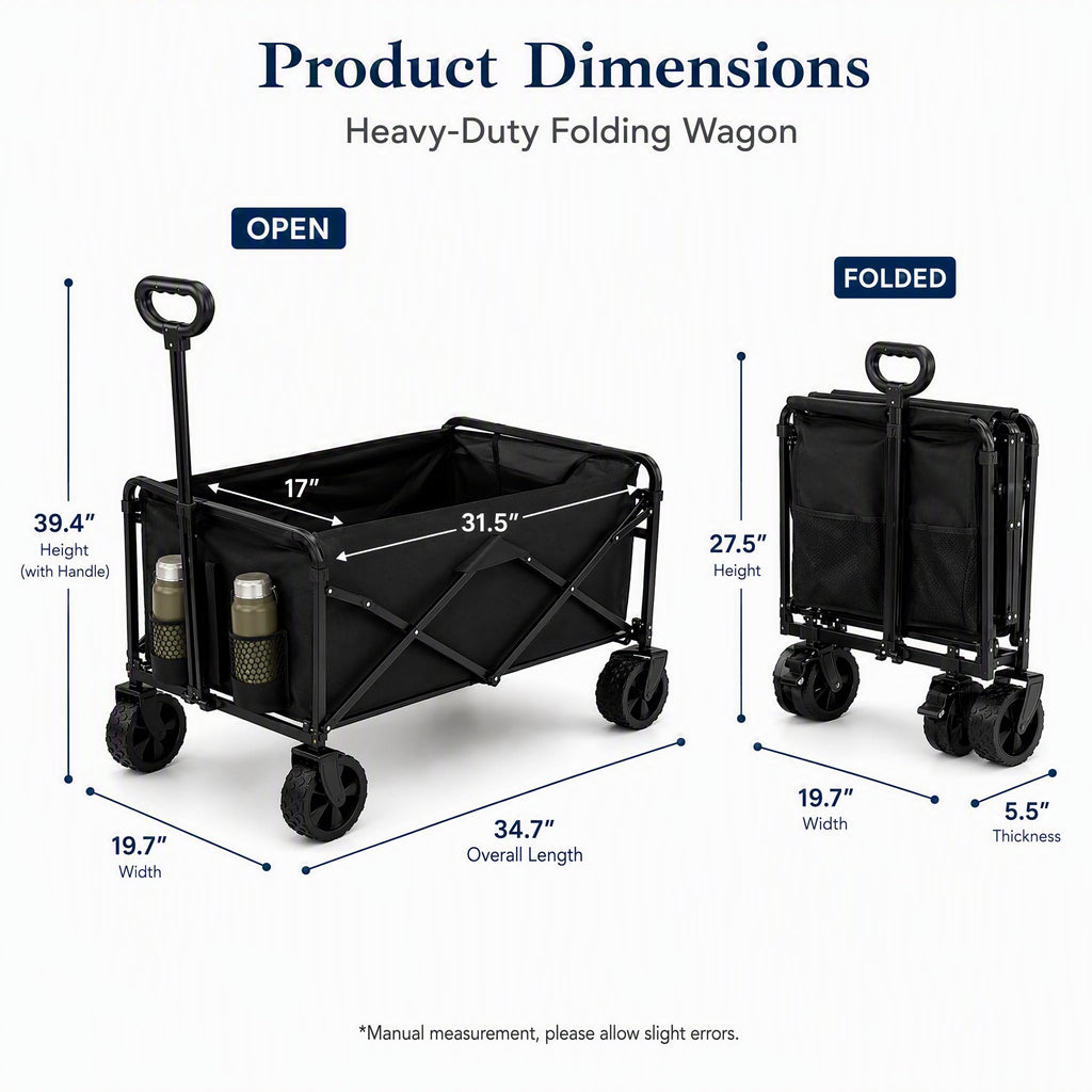 Foldable Wagon Cart with All Terrain Wheels J166