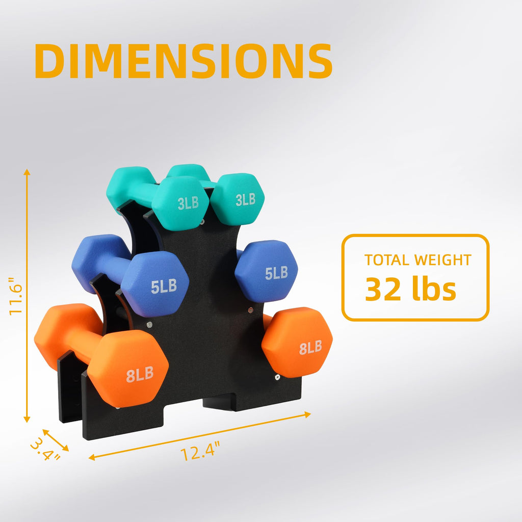 Neoprene Dumbbell Set with Rack K93724