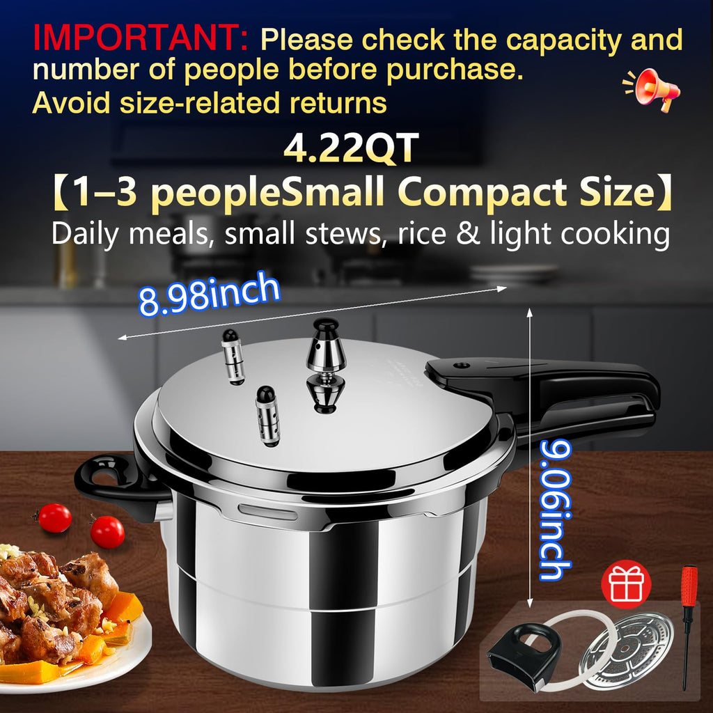 4.23 Quart Aluminum Stovetop Pressure Cooker J826