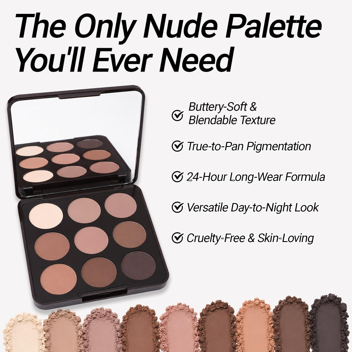 Neutral Nude 9 Colors Matte Eyeshadow Palette with Mirror S595889