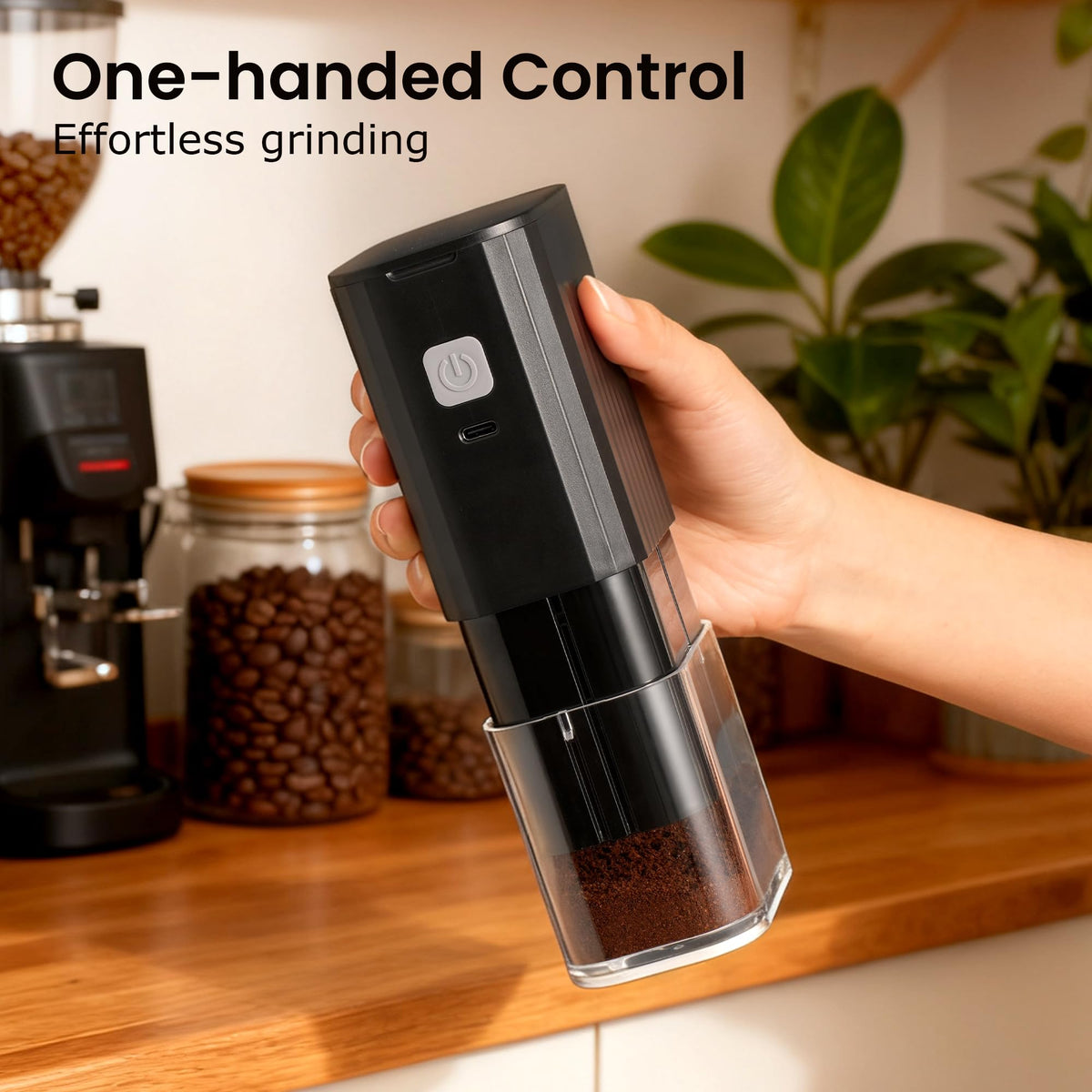 Portable Electric Coffee Grinder Adjustable Stainless Steel Burr T551