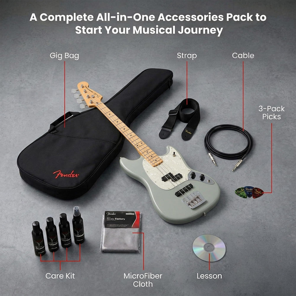Cactus Gray Bass Guitar Bundle with Gig Bag O1020