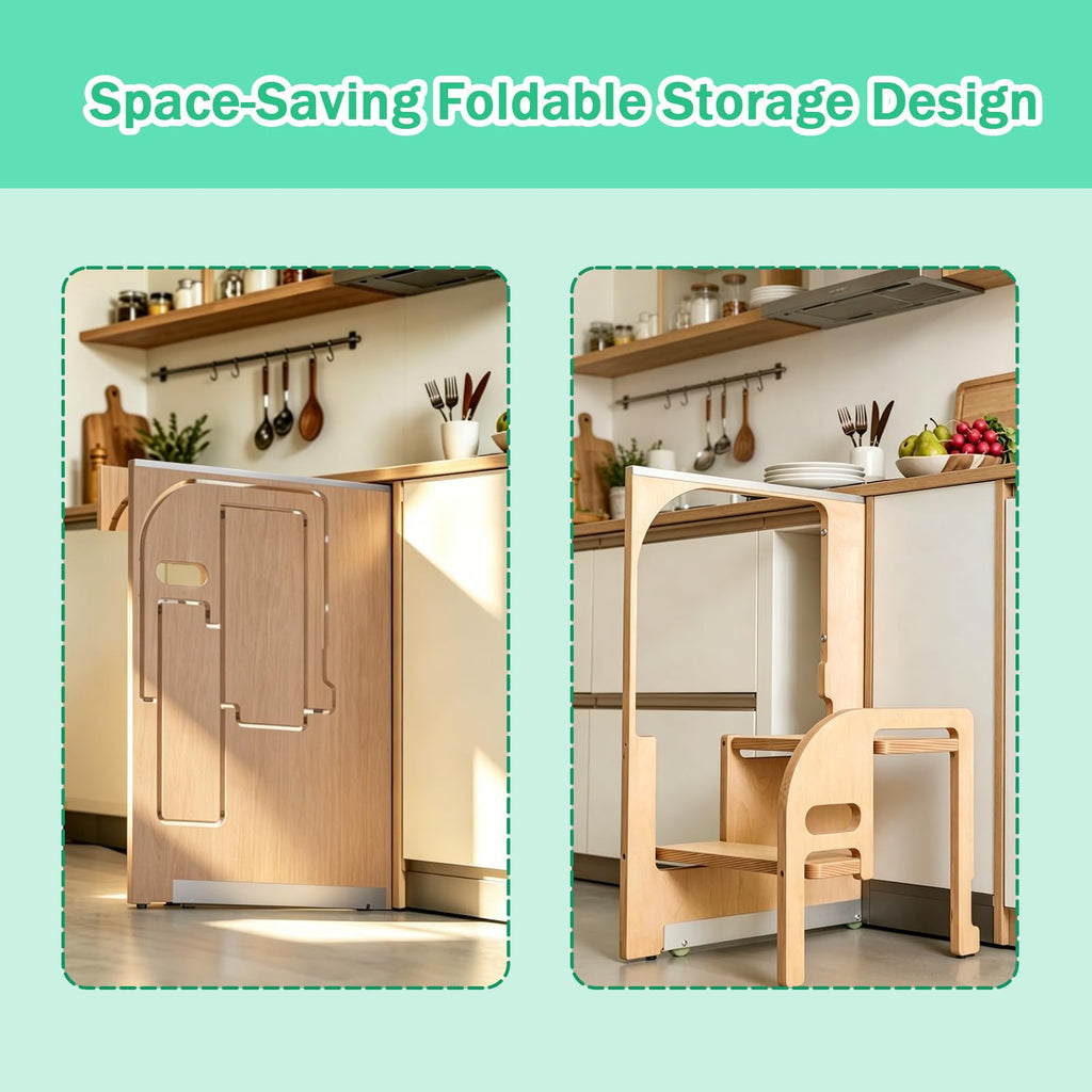 2 Step Foldable Wooden Ladder K61789