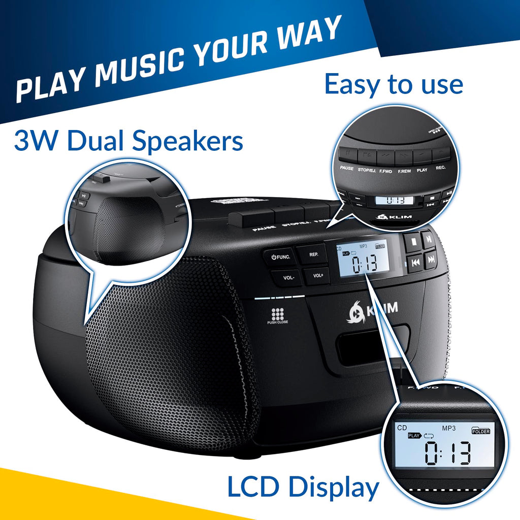 CD Cassette Player with Bluetooth AM FM Radio USB Drive G291638