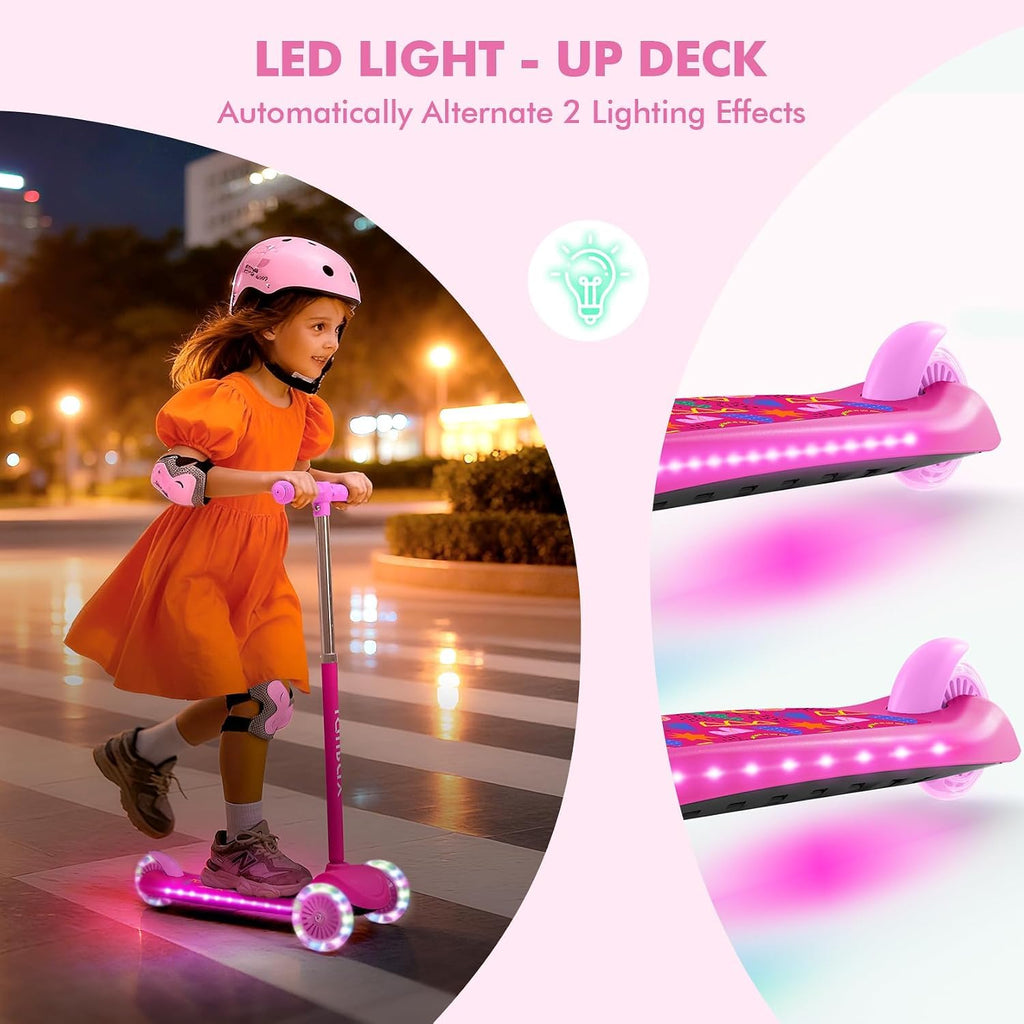 Kids 3-Wheel Scooter with Light-Up Deck and Wheels W549283