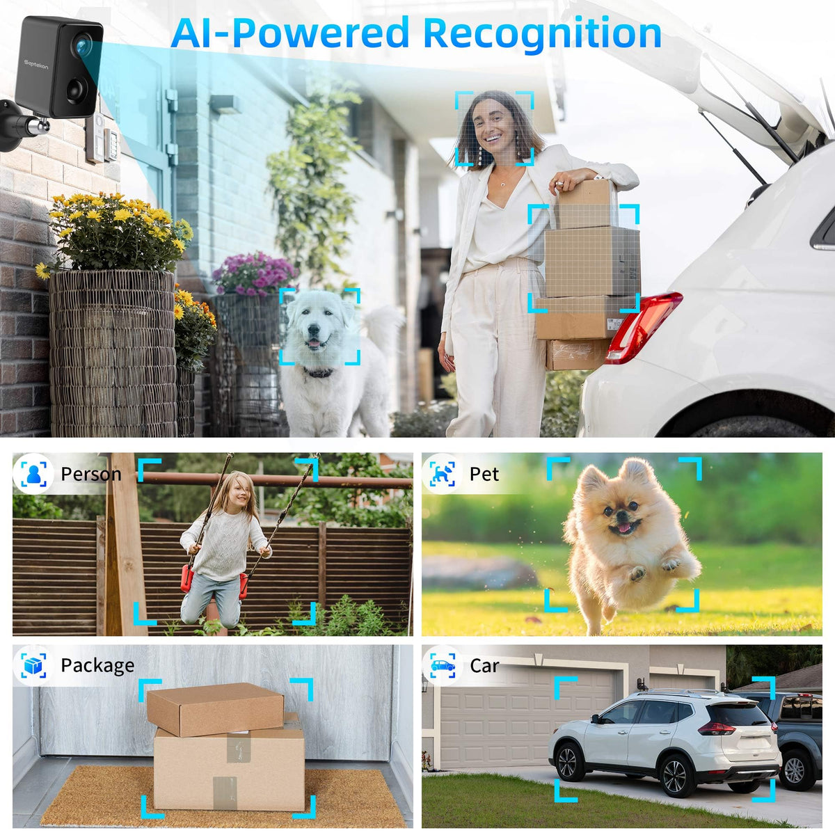 2K Wireless Outdoor Security Cameras 4 Pack Y92549