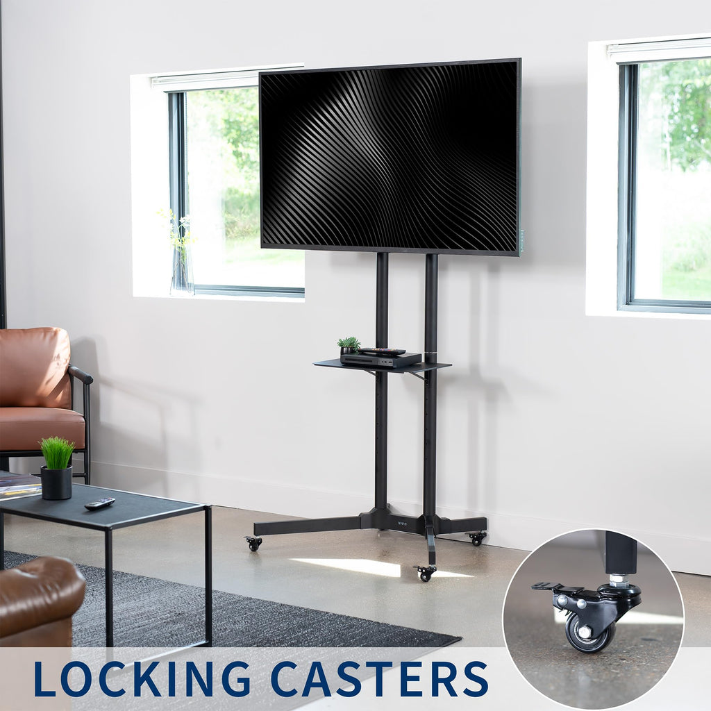 Black Mobile TV Cart for 32 to 83 inch Screens P150208