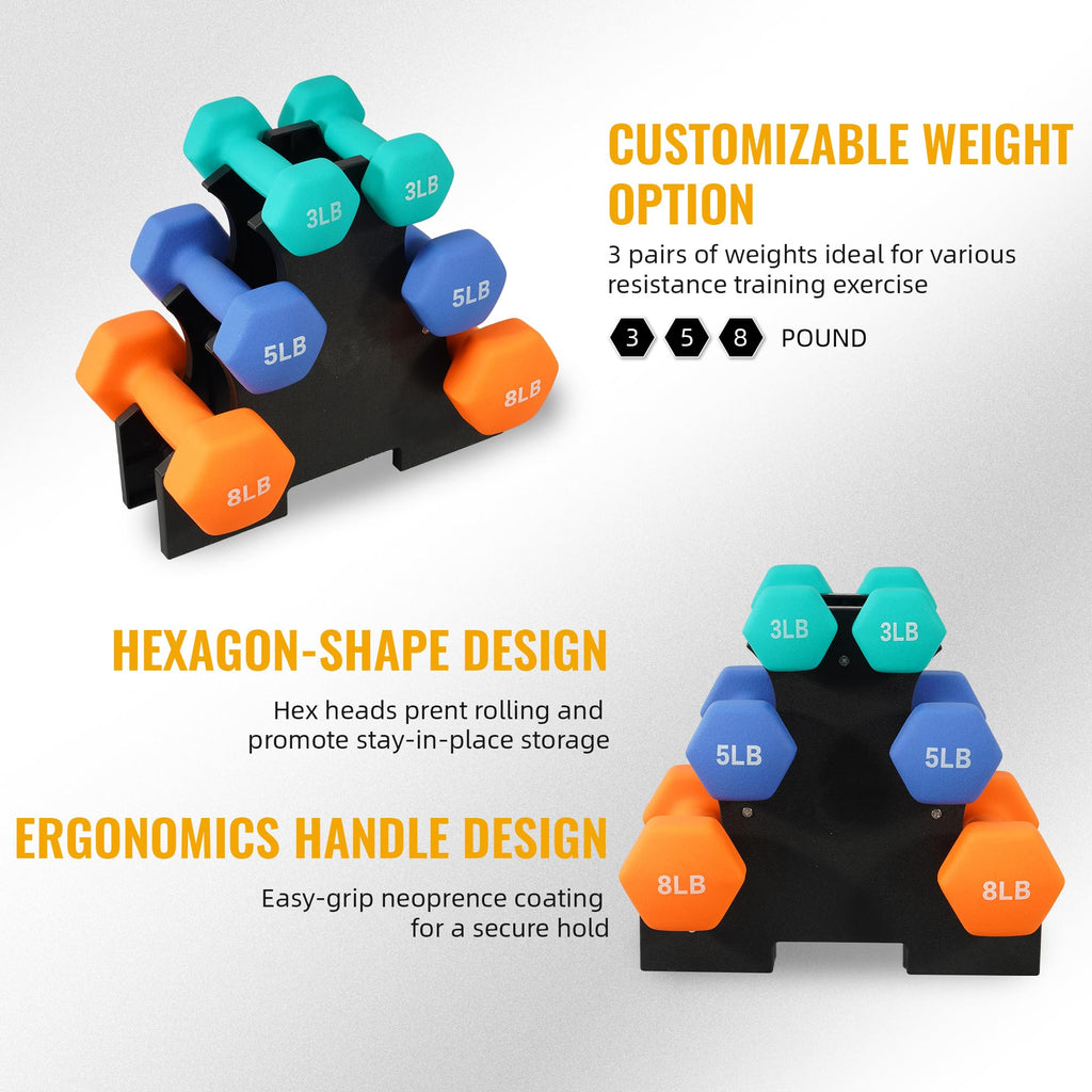 Neoprene Dumbbell Set with Rack K93724