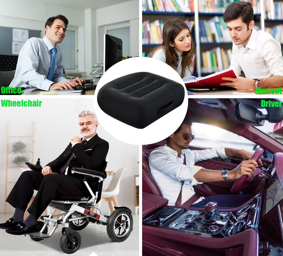 Black Inflatable Booster Seat Cushion C828073
