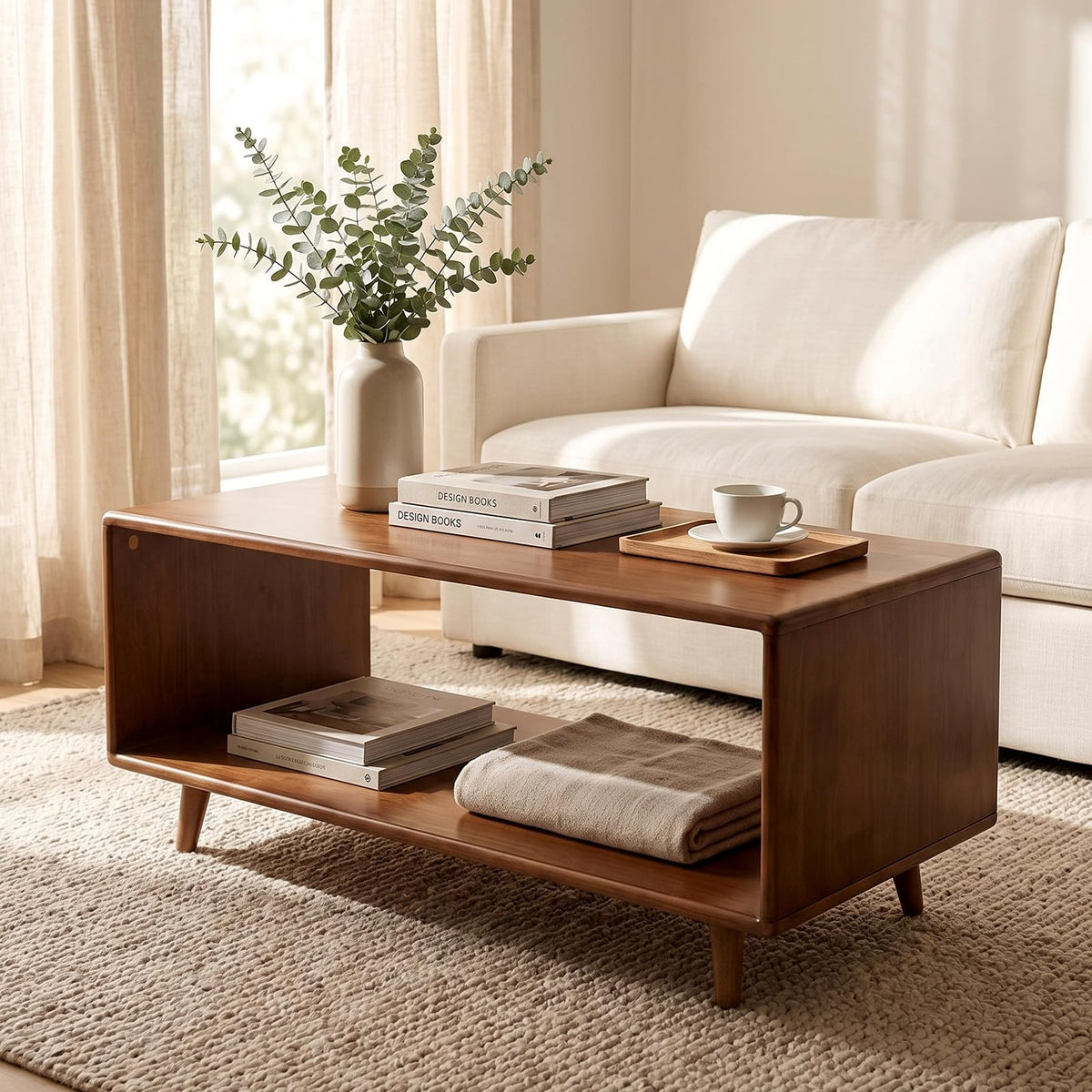 39" Rectangular Solid Wood Coffee Table Y39774