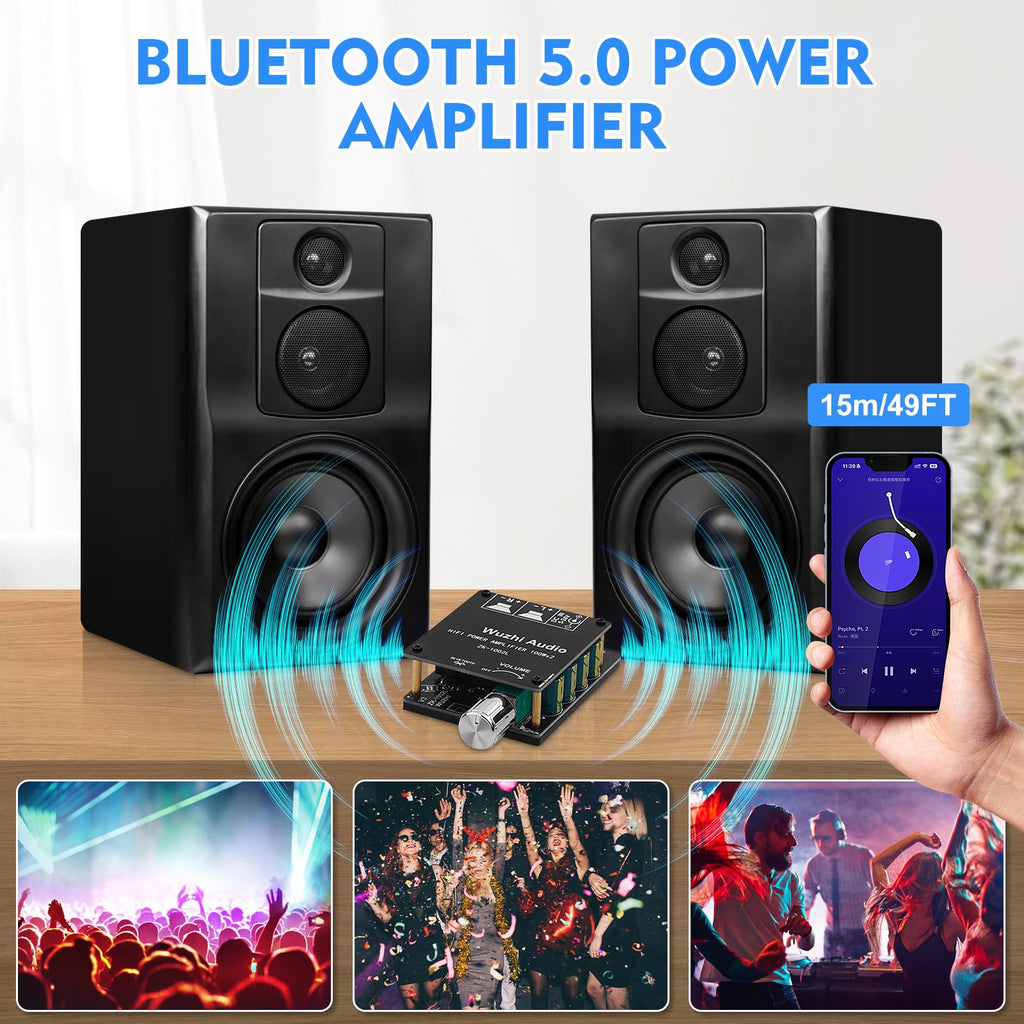 200W Audio Power Amplifier Board with Bluetooth and AUX Inputs W2019