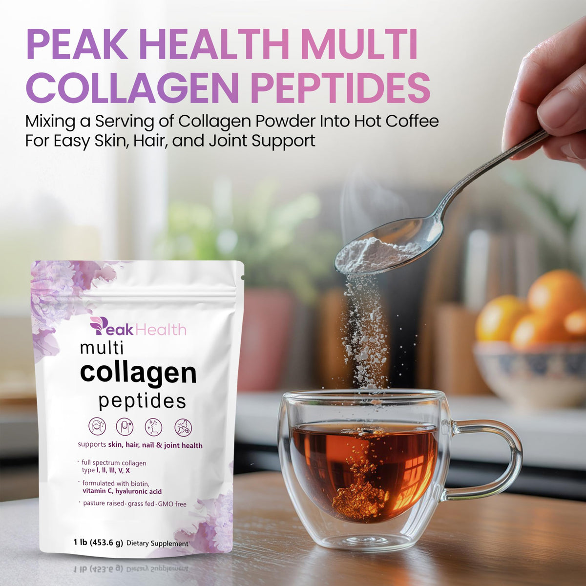 Multi Collagen Peptides Powder 1lb Types I II III V X Y33268